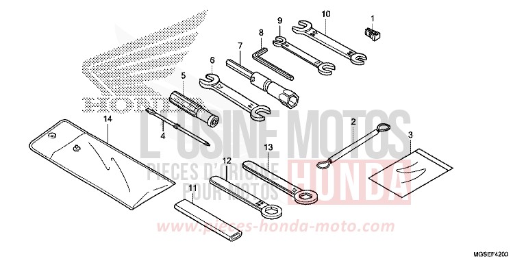 OUTIL de NC700S DCT PEARL SUNBEAM WHITE (NHA66) de 2012